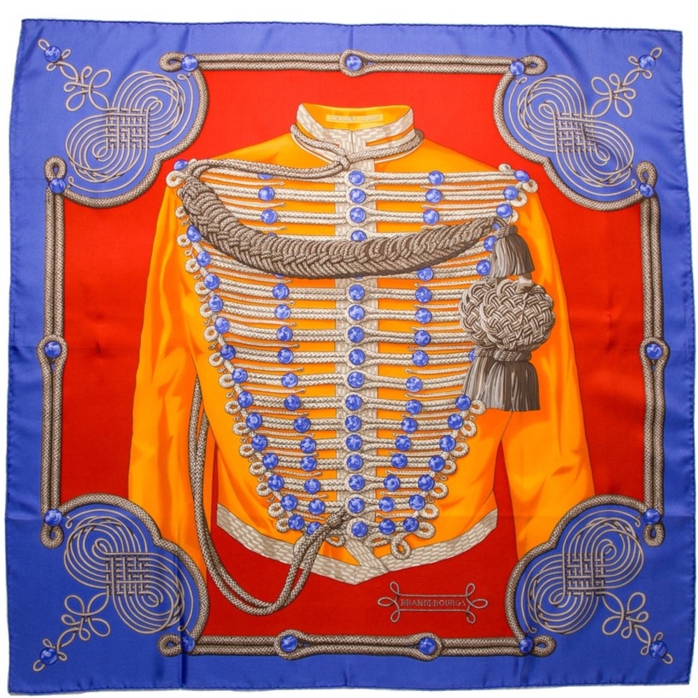 HERMÈS BRANDEBOURGS SILK SCARF, preloved in excellent condition